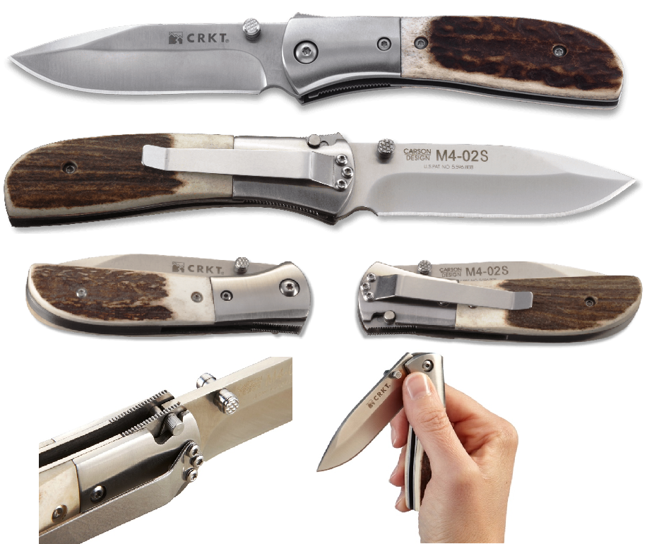 CRKT Carson Stag Outburst Folding Knife